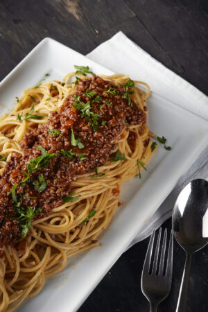 Spaghetti mit Gehacktessauce